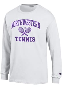 Champion Northwestern Wildcats White Tennis Icon Jersey Long Sleeve T Shirt