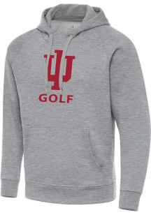 Antigua Indiana Hoosiers Mens Grey Heather Golf Victory Long Sleeve Hoodie