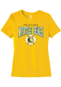 Summit Sportswear Myrtle Beach Pelicans Womens Gold Homerun Short Sleeve T-Shirt