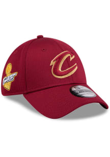 New Era Cleveland Cavaliers Mens Maroon DL Patch Stripe 39THIRTY Flex Hat