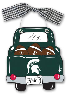 Michigan State Spartans Wood Truck Ornament - Red