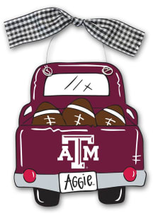 Texas A&M Aggies Wood Truck Ornament - Red