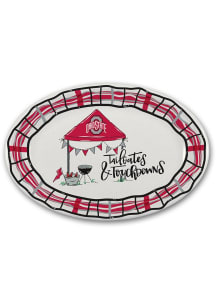 Ohio State Buckeyes 18x12 Melamine Oval Tailgate Serving Tray