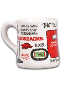 Arkansas Razorbacks 20oz Campus Icons Ceramic Mug - Red
