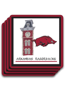 Arkansas Razorbacks 4 PC Set Coaster - Red