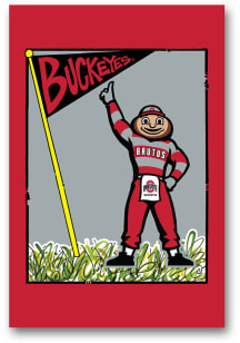 Ohio State Buckeyes Mascot Garden Flag - Red