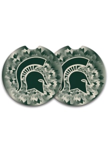Michigan State Spartans Set of 2 Car Coaster - Green