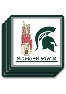 Michigan State Spartans 4 PC Set Coaster - Green