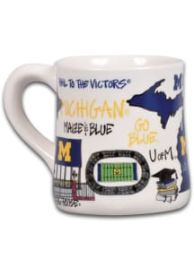 Michigan Wolverines 20oz Campus Icons Ceramic Mug - Blue