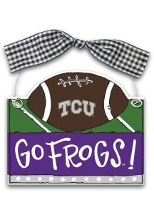 TCU Horned Frogs 4.5in X 6.62in Ornament - Purple
