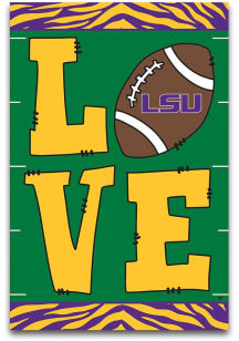 LSU Tigers Love Garden Flag - Purple