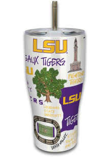 LSU Tigers 30oz Campus Icons Stainless Steel Tumbler - Purple