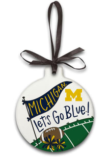 Michigan Wolverines Ceramic Ornament - Blue