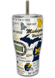 Michigan Wolverines 30oz Campus Icons Stainless Steel Tumbler - Blue