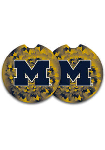Michigan Wolverines Tie Dye Car Coaster - Blue