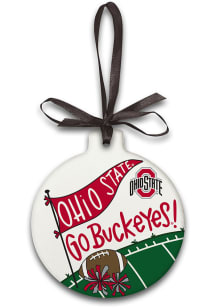 Ohio State Buckeyes Ceramic Ornament - Red
