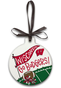 Wisconsin Badgers Ceramic Ornament - Red