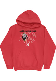 Andi Jackson Nebraska Cornhuskers Mens Red Illustrated Hoodie Player Hood
