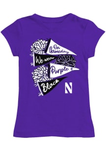 Vive La Fete Northwestern Wildcats Toddler Girls Purple Lexie Short Sleeve T-Shirt