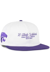 47 K-State Wildcats White Script Stack Captain RL Mens Snapback Hat