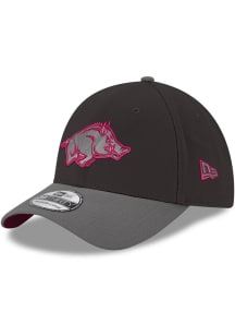 New Era Arkansas Razorbacks Mens Black Black Graphite Color Pop GCP 39THIRTY Flex Hat