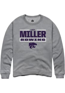 Lacy Miller K-State Wildcats Mens Graphite NIL Stacked Box Player Crew
