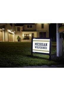 Michigan Wolverines Block Yardsy Light Up Yard Sign - White