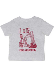 Vive La Fete Oklahoma Sooners Infant Excavator Short Sleeve T-Shirt Grey