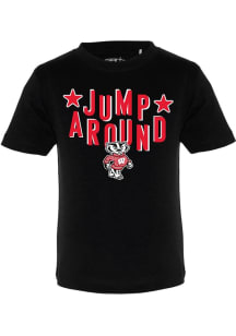 Wisconsin Badgers Toddler Black Jump Around Short Sleeve T-Shirt