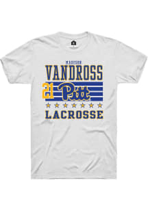 Madison Vandross Pitt Panthers White NIL Striped Short Sleeve Player T Shirt