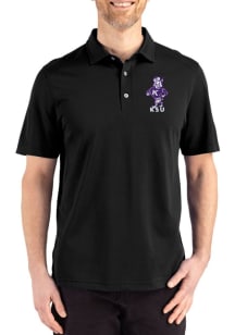Cutter and Buck K-State Wildcats Mens Black Vintage Advantage Refresh Short Sleeve Polo