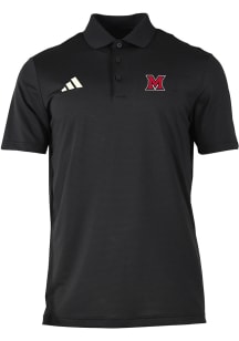 Adidas Miami RedHawks Mens Black Heat Seal Ottoman Short Sleeve Polo