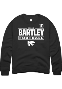 Logan Bartley K-State Wildcats Mens Black Football NIL Stacked Box Player Crew