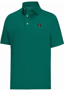 Footjoy Notre Dame Fighting Irish Mens Green MicroFeeder Stripe Short Sleeve Fashion Polo