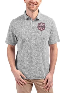Cutter and Buck Indiana Hoosiers Mens Black 2025 CFP National Champions Virtue Eco Pique Botanical..