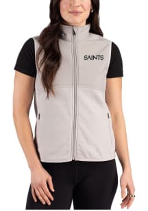 Cutter and Buck New Orleans Saints Womens Grey Mono Hunts Point Eco Vest