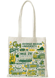 George Mason University Green Julia Gash Natural Canvas Slim Tote