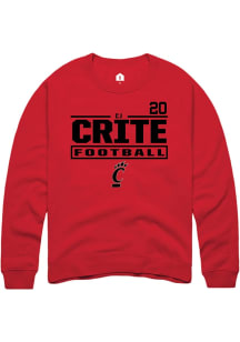 Cj Crite Cincinnati Bearcats Mens Red Football NIL Stacked Box Player Crew