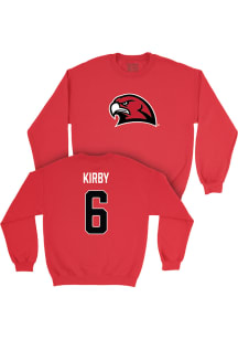 Justin Kirby   Miami RedHawks Youth Red NIL Long Sleeve Crew Sweatshirt