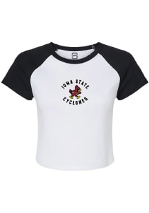 Summit Sportswear Iowa State Cyclones Womens White Phoebe Micro Rib Short Sleeve T-Shirt