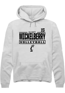 Elliott Mickelberry Cincinnati Bearcats Mens White NIL Stacked Box Player Hood