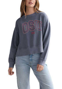 Ohio State Buckeyes Womens Charcoal Malibu Crew Sweatshirt