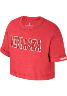 Colosseum Nebraska Cornhuskers Girls Red Joy Short Sleeve Tee