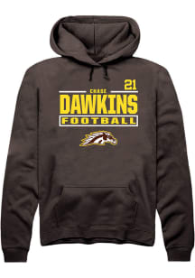Chase Dawkins Western Michigan Broncos Mens Brown Football NIL Stacked Box Player Hood