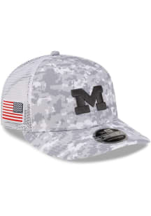New Era Michigan Wolverines Digi Camo LP Stretch 9FIFTY Trucker Adjustable Hat - White
