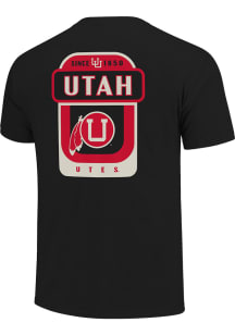 Utah Utes Black Inner Circle Badge Short Sleeve T Shirt