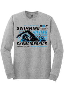 Summit Sportswear Big Ten Grey 2026 Women's Swimming & Diving Championships Long Sleeve T Shirt