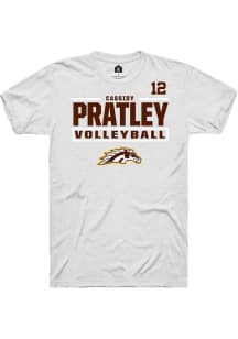 Cassidy Pratley Western Michigan Broncos White NIL Stacked Box Short Sleeve Player T Shirt