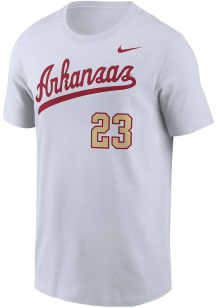 Nike Arkansas Razorbacks White Throwback Jersey Short Sleeve T Shirt