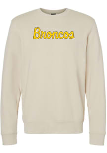 Western Michigan Broncos Mens Brown Broncos Script Long Sleeve Crew Sweatshirt